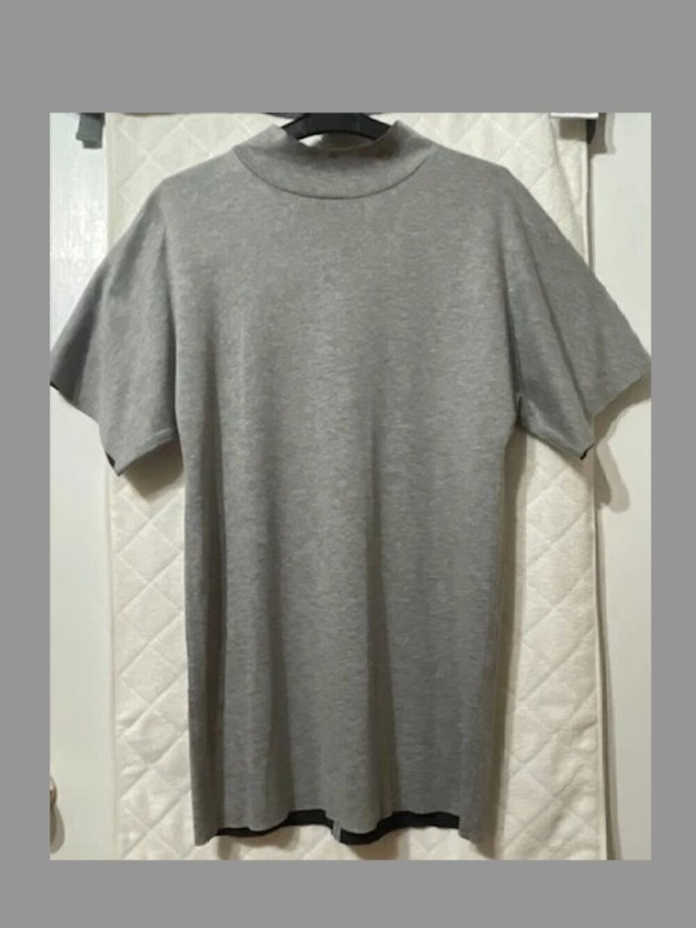 Zara W&B Collection Gray Mock Neck Short Sleeve Shift Dress Y2K Size Small